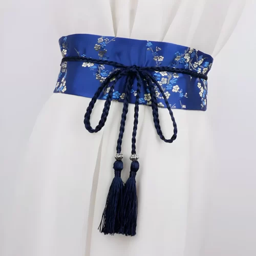 Sc1029e67e733472f901f078bd788f68dv Ceinture Obi Traditionnelle Sakura - Bleu