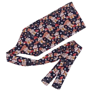 Ceinture Obi Maneki Neko - Noir 15cm