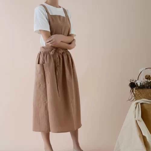 Cross-backless-cotton-and-linen-apron-for-women-kitchen-clothing-for-m.jpg_640x640-2 Tablier Traditionnel Japonais Femme - Marron