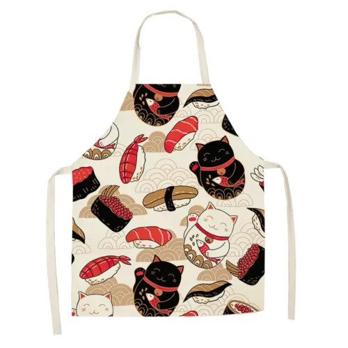 Cotton-and-linen-kitchen-apron-japanese-animated-cat-lucky-cat-sleeveless-bib.jpg_640x640-1 Tabliers Maneki Neko Japonais - Modele-2 enfant-38x47cm