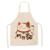 Cotton-and-linen-kitchen-apron-japanese-animated-cat-lucky-cat-sleeveless-bib.jpg_640x640-12 Tabliers Maneki Neko Japonais - Modele-14 l-75x65cm