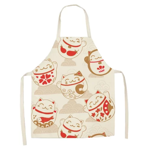 Cotton-and-linen-kitchen-apron-japanese-animated-cat-lucky-cat-sleeveless-bib.jpg_640x640-15 Tabliers Maneki Neko Japonais - Modele-17 enfant-38x47cm