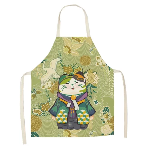 Cotton-and-linen-kitchen-apron-japanese-animated-cat-lucky-cat-sleeveless-bib.jpg_640x640-17 Tabliers Maneki Neko Japonais - Modele-19 enfant-38x47cm