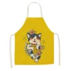 Cotton-and-linen-kitchen-apron-japanese-animated-cat-lucky-cat-sleeveless-bib.jpg_640x640-5 Tabliers Maneki Neko Japonais - Modele-6 enfant-38x47cm