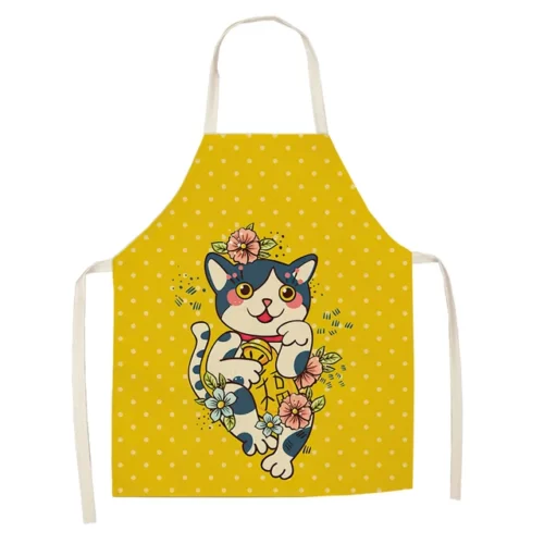 Cotton-and-linen-kitchen-apron-japanese-animated-cat-lucky-cat-sleeveless-bib.jpg_640x640-5 Tabliers Maneki Neko Japonais - Modele-6 enfant-38x47cm