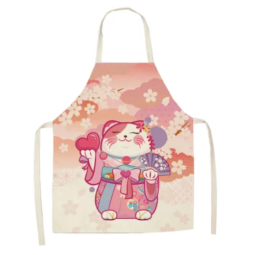 Cotton-and-linen-kitchen-apron-japanese-animated-cat-lucky-cat-sleeveless-bib.jpg_640x640-6 Tabliers Maneki Neko Japonais - Modele-7 enfant-38x47cm