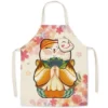 Cotton-and-linen-kitchen-apron-japanese-animated-cat-lucky-cat-sleeveless-bib.jpg_640x640-7 Tabliers Maneki Neko Japonais - Modele-8 l-75x65cm