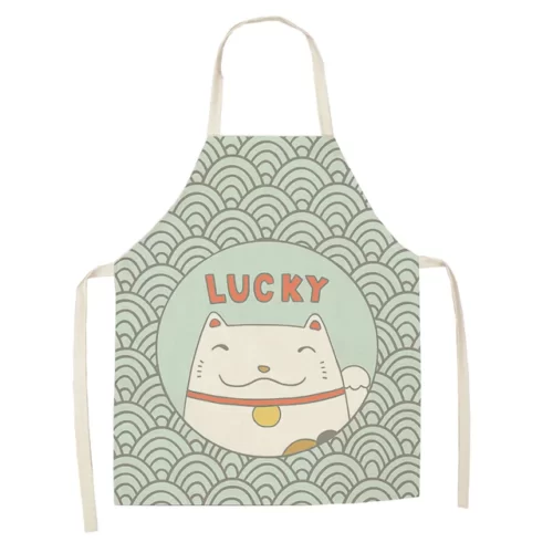 Cotton-and-linen-kitchen-apron-japanese-animated-cat-lucky-cat-sleeveless-bib.jpg_640x640-8 Tabliers Maneki Neko Japonais - Modele-9 enfant-38x47cm