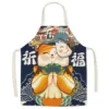 Japanese-style-linen-kitchen-apron-cartoon-cat-housekeeping-resistant-l.jpg_640x640-11 Tablier Maneki Neko - Modele-4 adulte-68x55cm