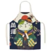 Japanese-style-linen-kitchen-apron-cartoon-cat-housekeeping-resistant-l.jpg_640x640-12 Tablier Maneki Neko - Modele-9 adulte-68x55cm