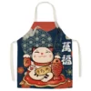 Japanese-style-linen-kitchen-apron-cartoon-cat-housekeeping-resistant-l.jpg_640x640-13 Tablier Maneki Neko - Modele-14 adulte-68x55cm
