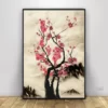 Toile-d-Art-Mural-de-Samoura-Sakura-Sabre-D-grad-Affiche-Encre-Japonaise-Modulaire-Impression-de-3 Affiches Japonaises - Image 4