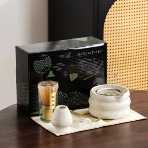 Kit Ceremonie Matcha 7 Pieces Kit cérémonie matcha bol chawan fouet chasen bambou