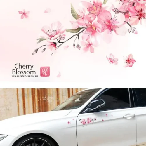 002 Autocollant Voiture Sakura — Fleurs de Cerisier Japonais