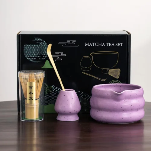 Kit Matcha Violet Kit cérémonie matcha violet bol chawan fouet chasen